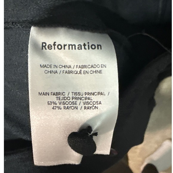 Reformation Lucia Jumpsuit Black Open Back Wide Leg High Neck Size 8 - Picture 7 of 7